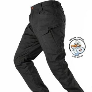 Pantalón táctico ripstop negro con bolsillos cargo